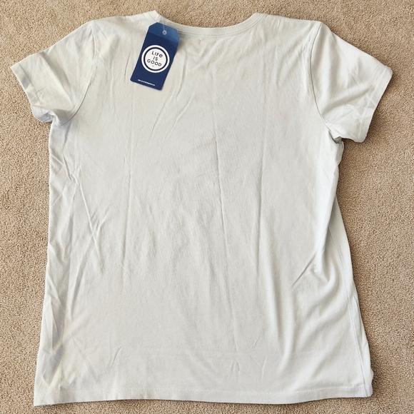 New with tags "Life is Good" Crusher Smoky Mountains tee, Fog Gray in XS & Large - Picture 4 of 4